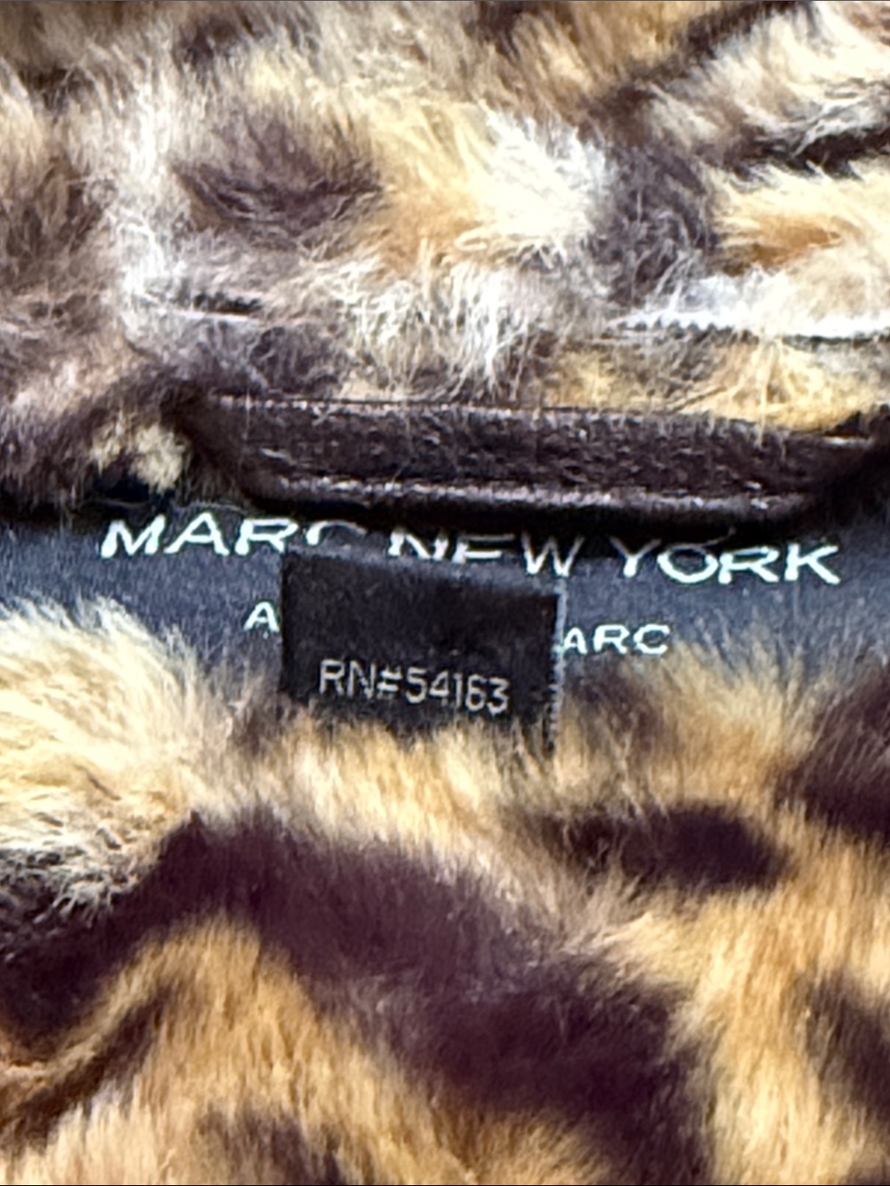 Marc New York Leopard Faux Fur Leather Brown Hooded Jacket Women’s Size Small - Picture 6 of 15
